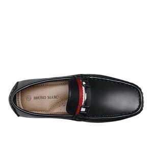 Toddler black Loafers with Red Accent